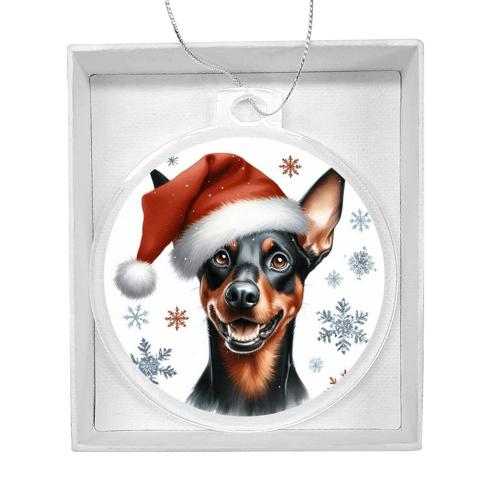 Christmas Dog - German Pinscher - Acrylic Ornament