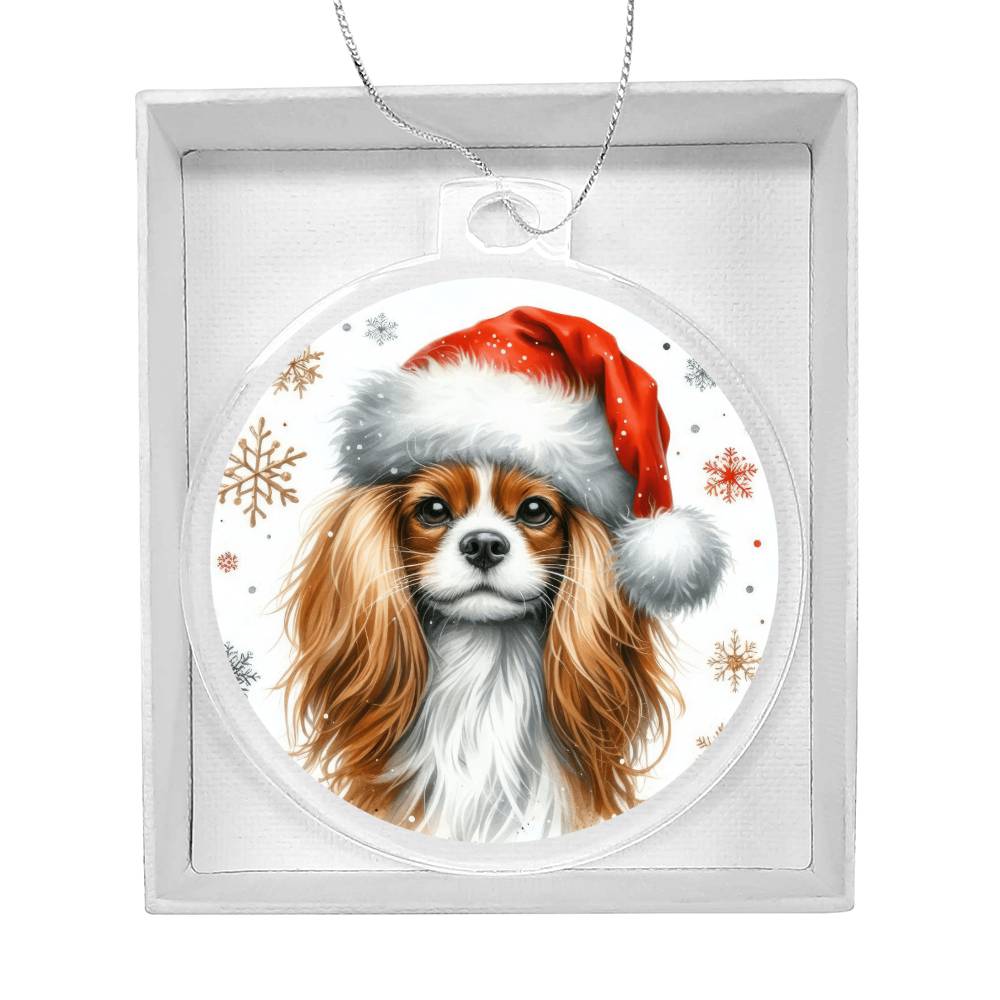 Christmas Dog - English Toy Spaniel - Acrylic Ornament
