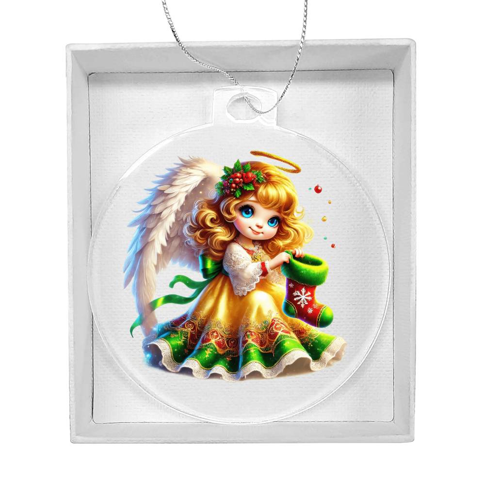Cute Christmas Angel 003 - Acrylic Ornament