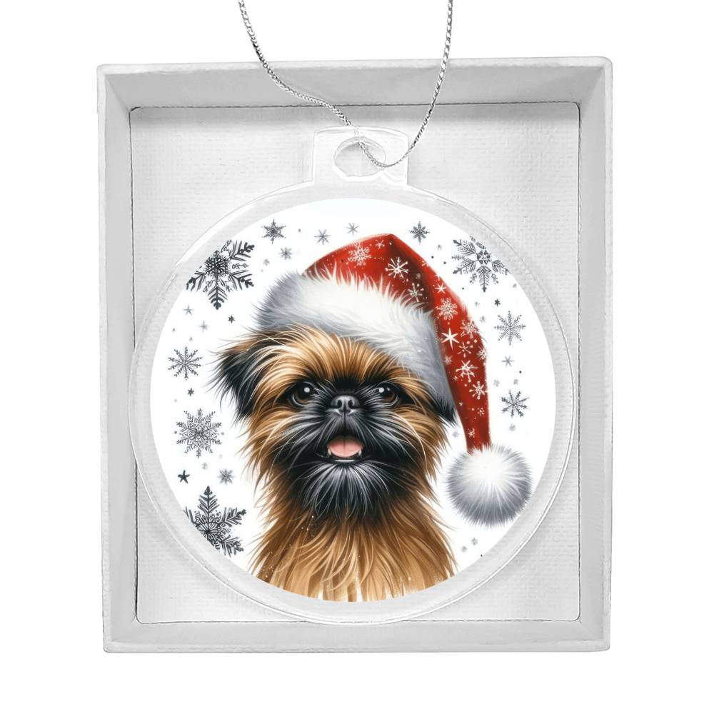 Christmas Dog - Brussels Griffon - Acrylic Ornament