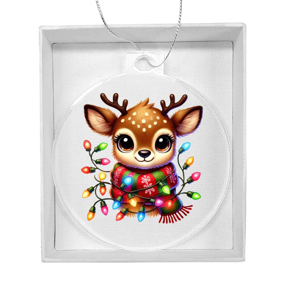 Cute Christmas Reindeer 011 - Acrylic Ornament