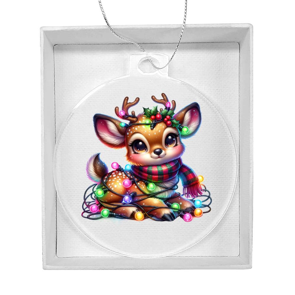 Cute Christmas Reindeer 027 - Acrylic Ornament