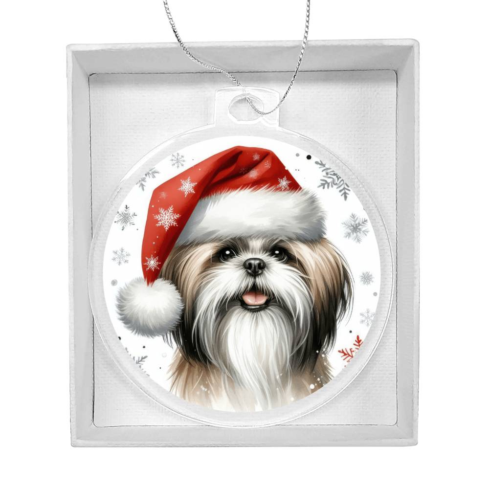 Christmas Dog - Shih Tzu - Acrylic Ornament