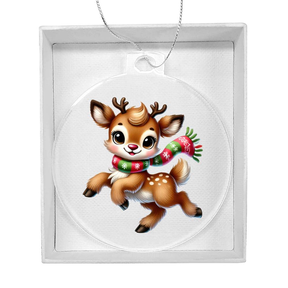 Cute Christmas Reindeer 004 - Acrylic Ornament