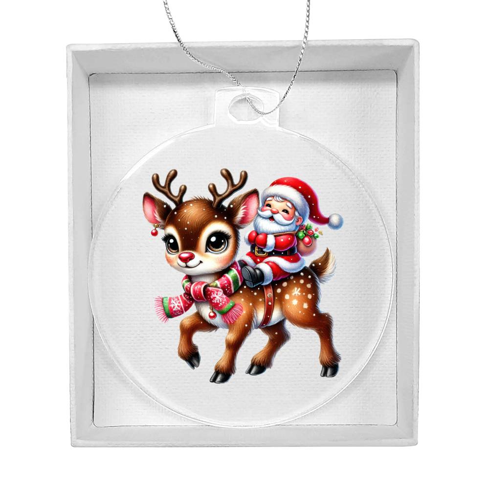 Cute Christmas Reindeer 020 - Acrylic Ornament