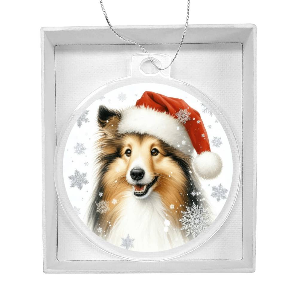 Christmas Dog - Shetland Sheepdog - Acrylic Ornament