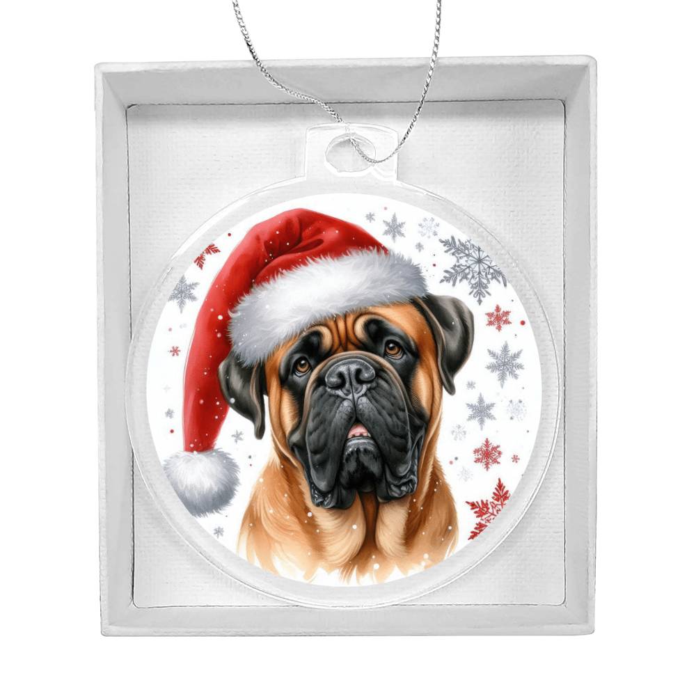 Christmas Dog - Bullmastiff - Acrylic Ornament