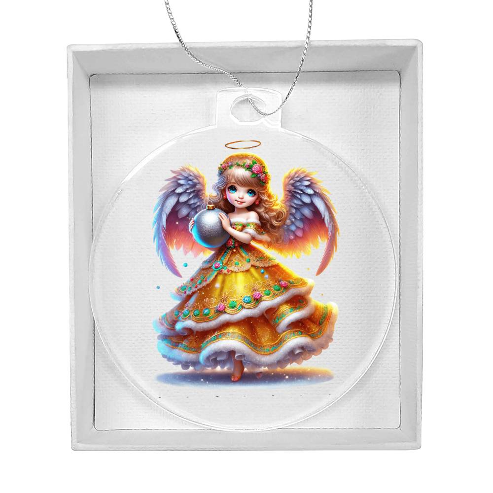 Cute Christmas Angel 004 - Acrylic Ornament