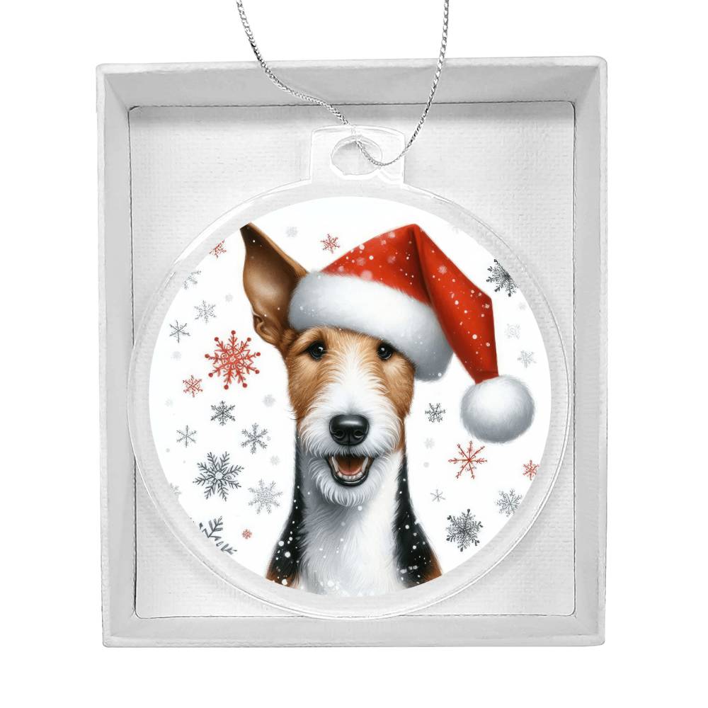 Christmas Dog - Smooth Fox Terrier - Acrylic Ornament