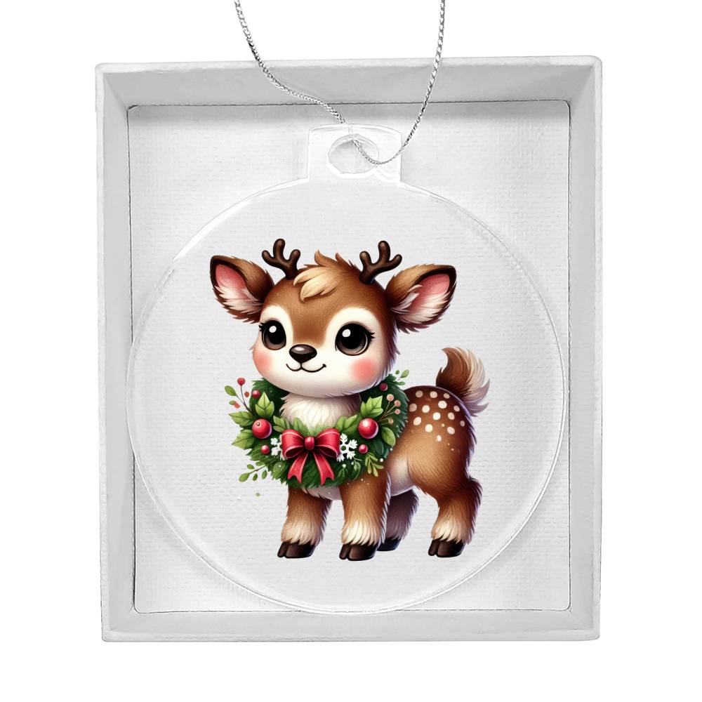 Cute Christmas Reindeer 018 - Acrylic Ornament