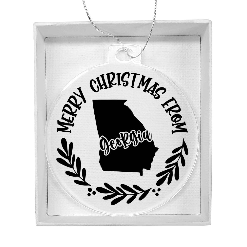 Merry Christmas From Georgia - Acrylic Ornament