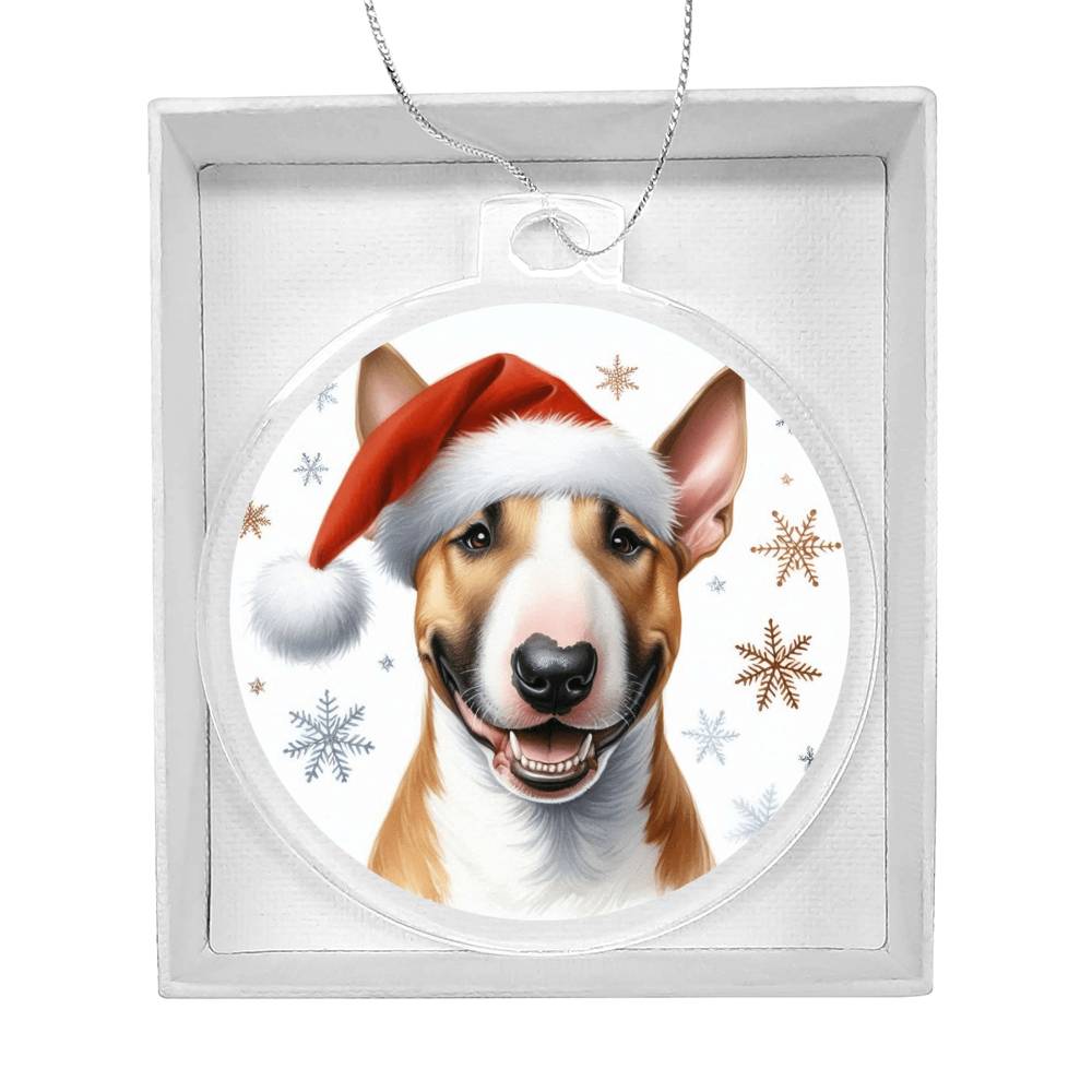 Christmas Dog - Bull Terrier - Acrylic Ornament