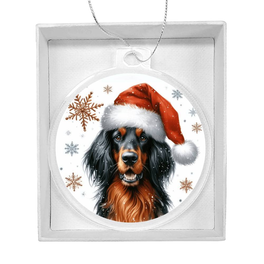 Christmas Dog - Gordon Setter - Acrylic Ornament