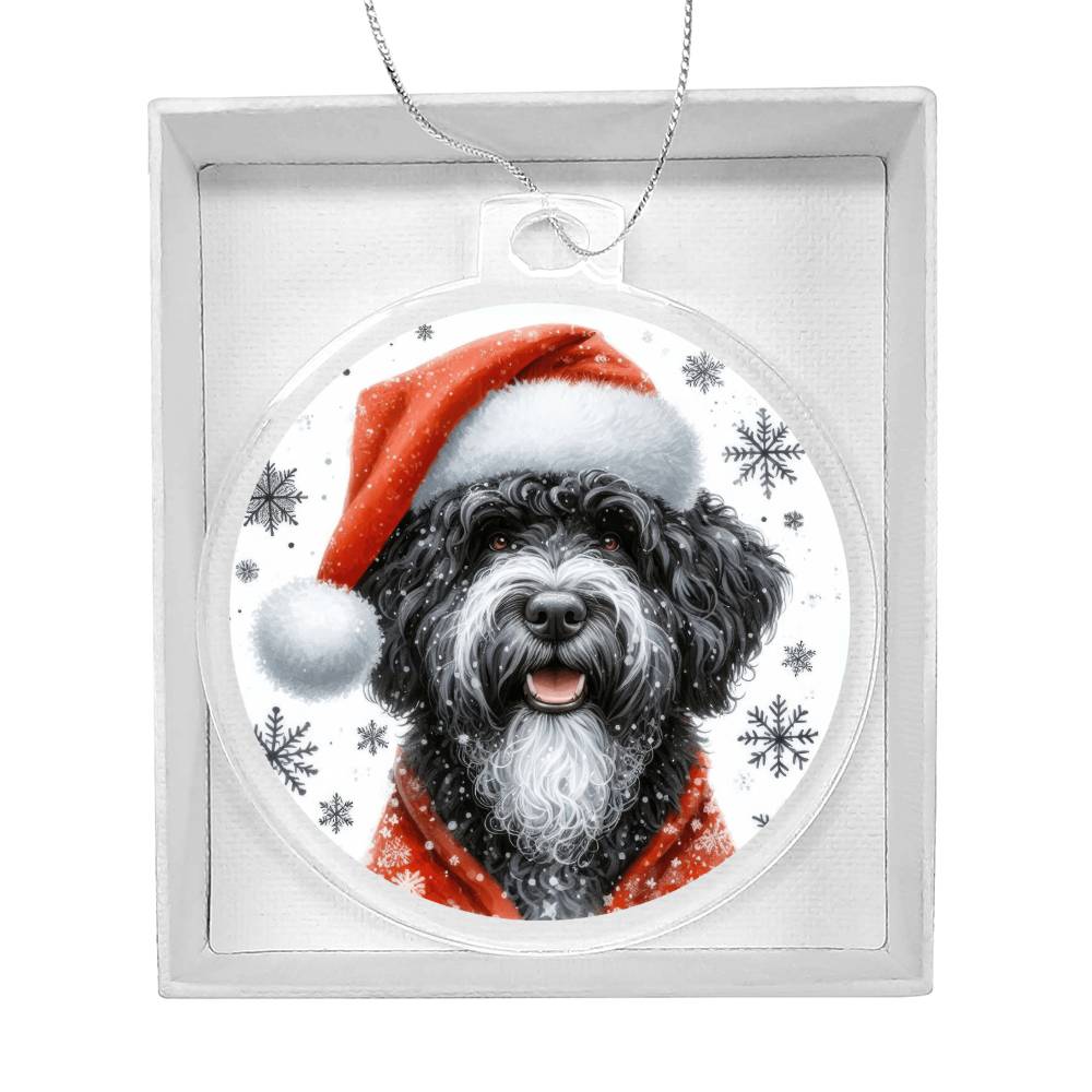 Christmas Dog - Portuguese Water - Acrylic Ornament