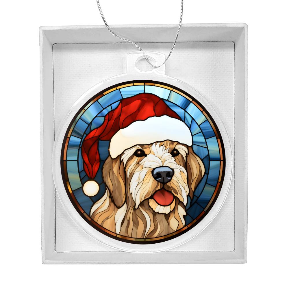 Dog Stained Glass Christmas Design 028 - Acrylic Ornament