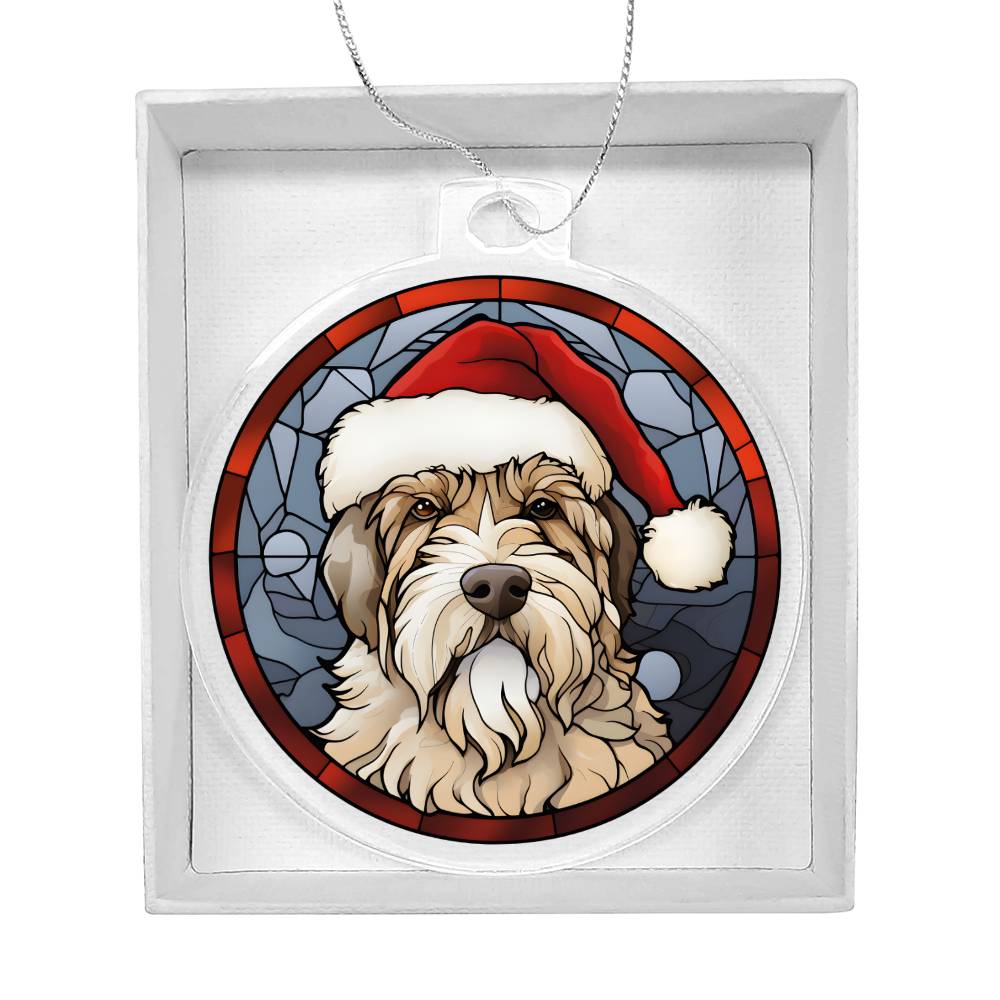 Dog Stained Glass Christmas Design 014 - Acrylic Ornament