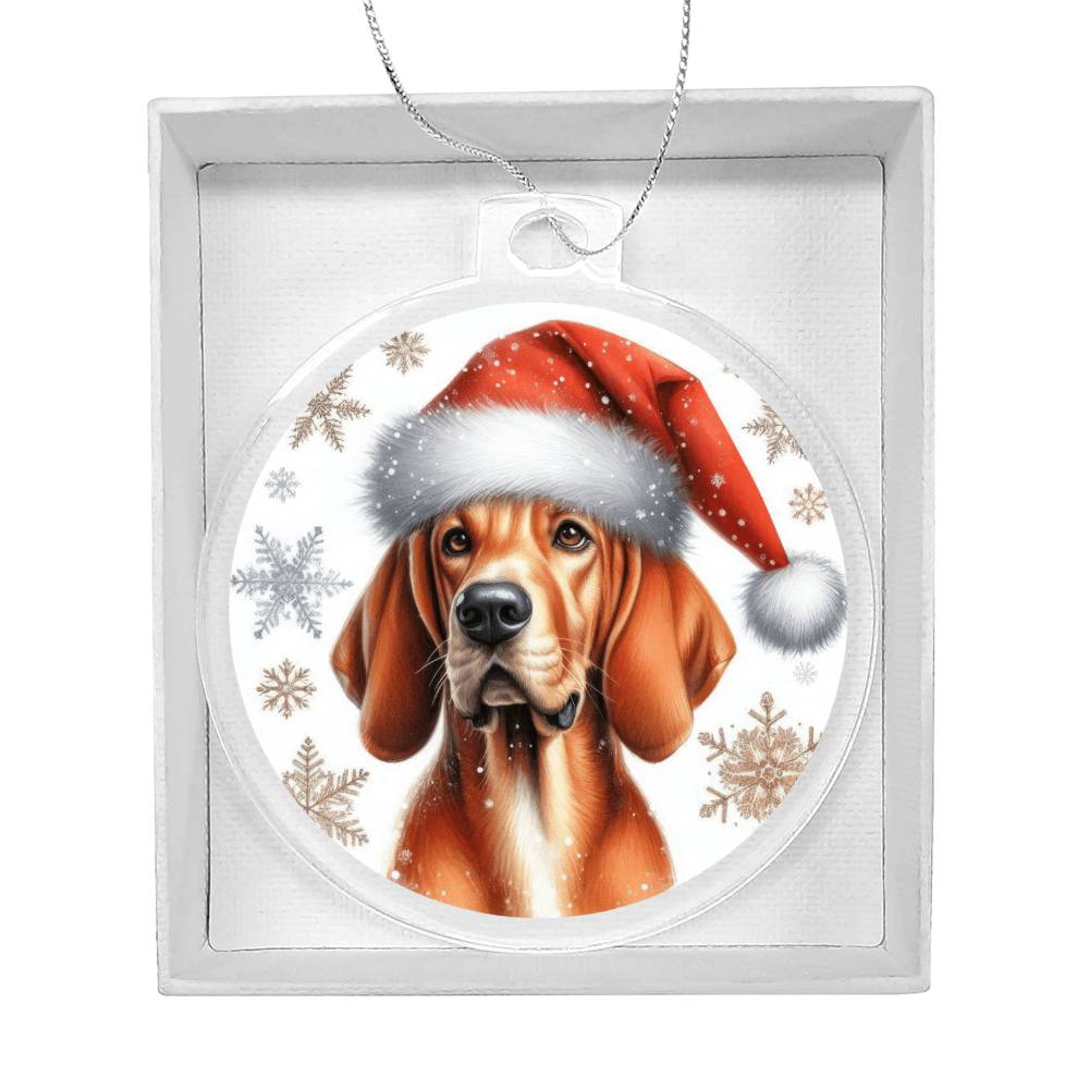 Christmas Dog - Redbone Coonhound - Acrylic Ornament