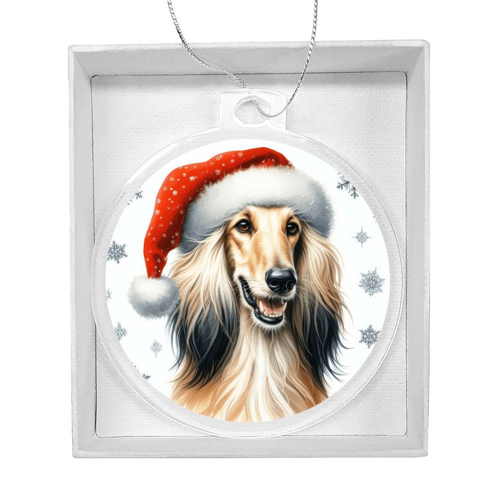 Christmas Dog - Afghan Hound - Acrylic Ornament