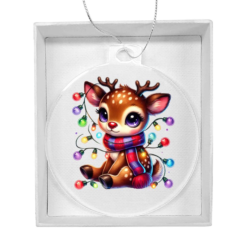 Cute Christmas Reindeer 022 - Acrylic Ornament
