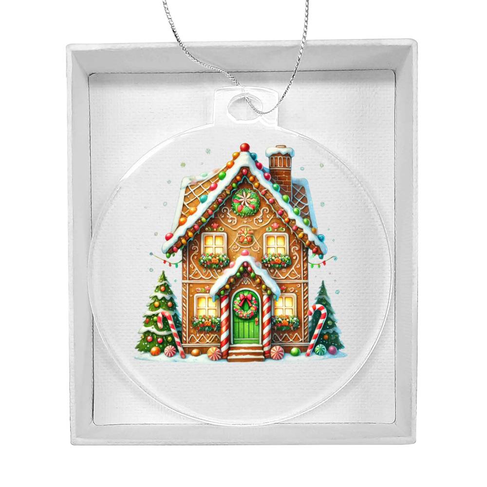 Christmas Gingerbread House 004 - Acrylic Ornament
