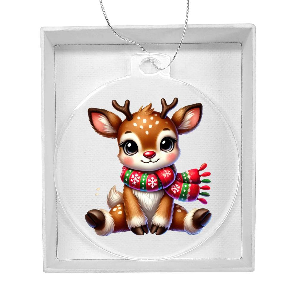 Cute Christmas Reindeer 007 - Acrylic Ornament