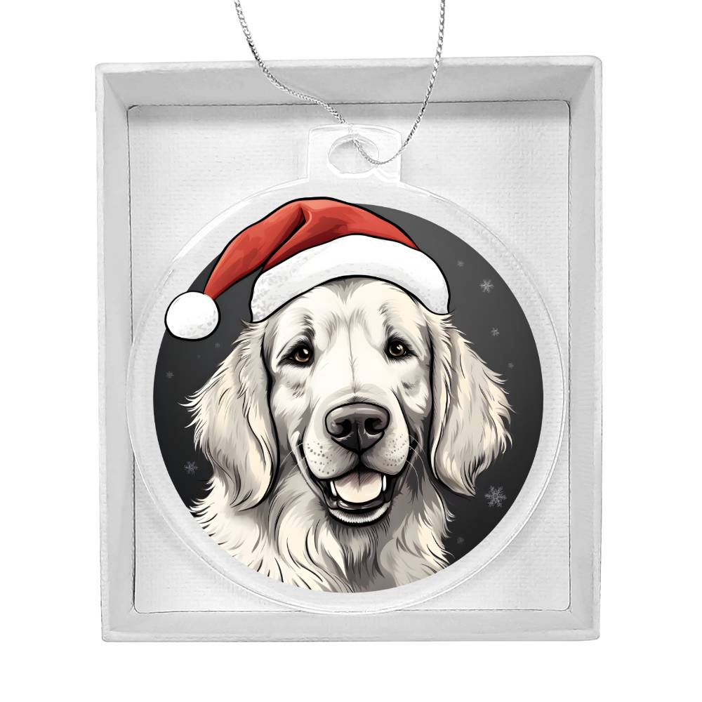 Dog Stained Glass Christmas Design 013 - Acrylic Ornament