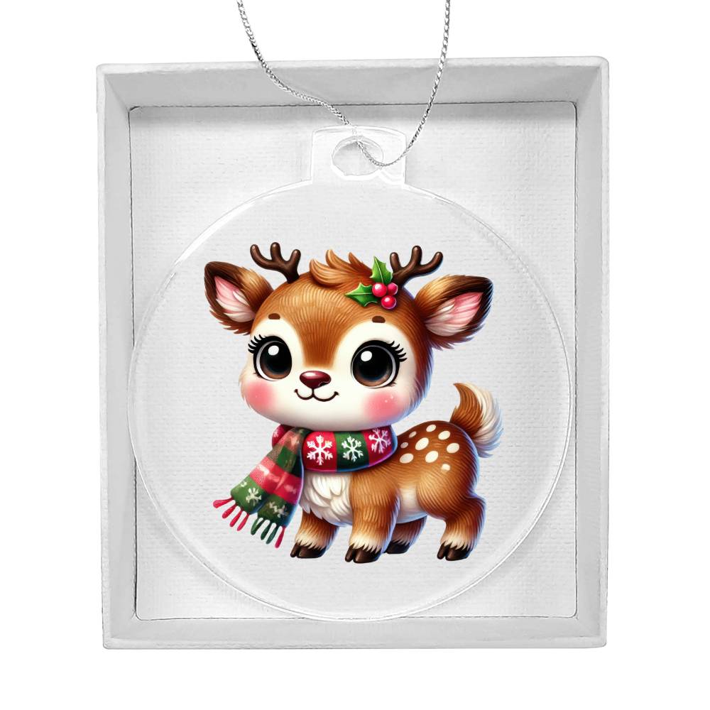 Cute Christmas Reindeer 015 - Acrylic Ornament