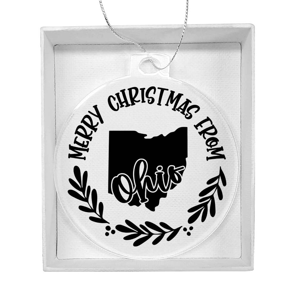Merry Christmas From Ohio - Acrylic Ornament