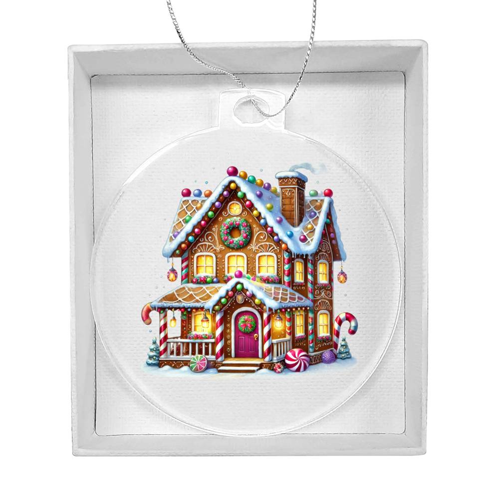 Christmas Gingerbread House 005 - Acrylic Ornament