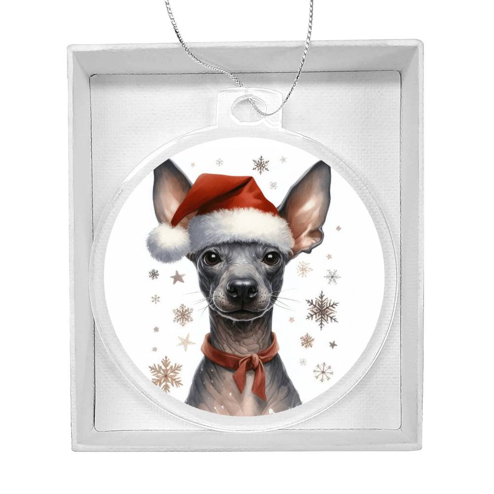 Christmas Dog - Xoloitzcuintli - Acrylic Ornament
