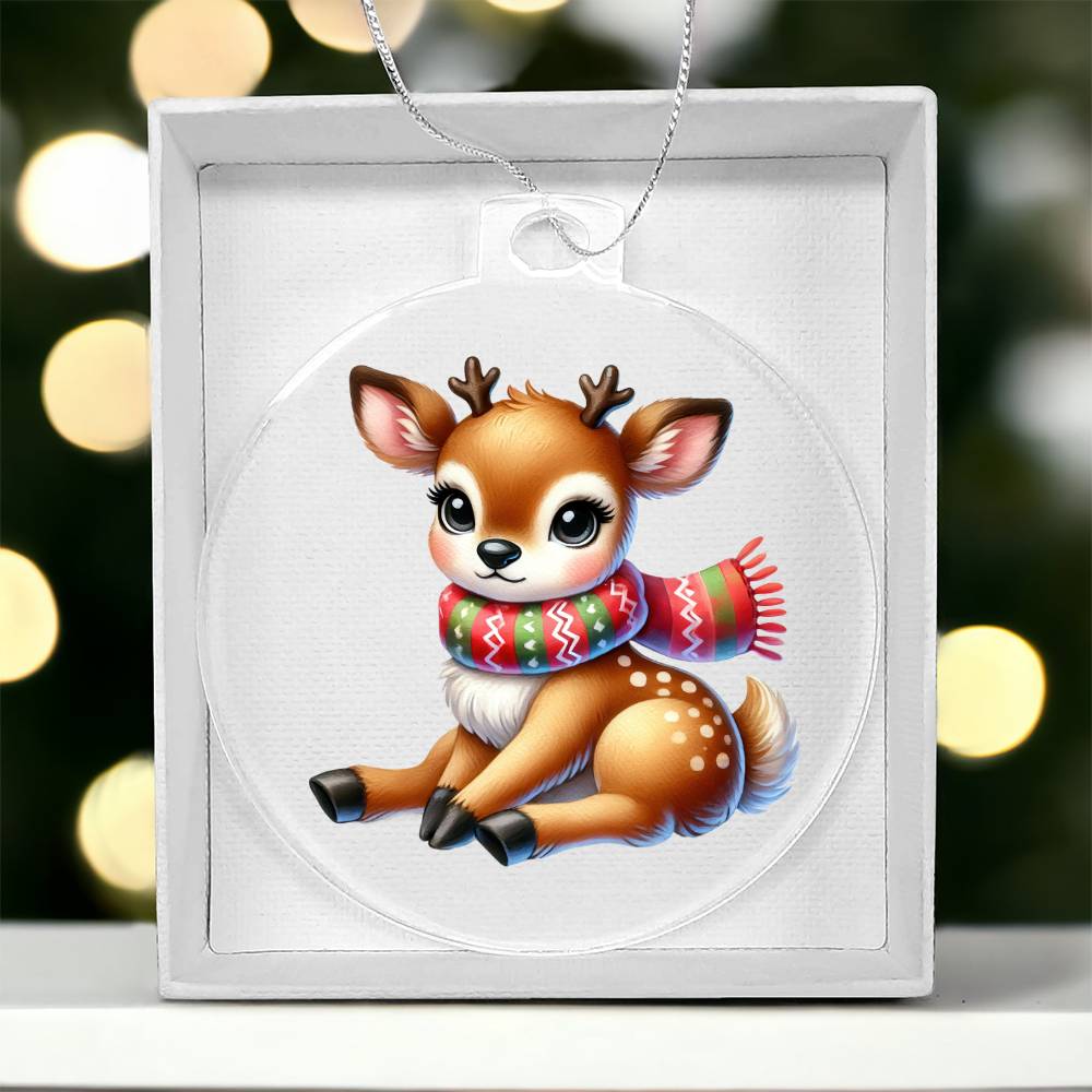 Cute Christmas Reindeer 003 - Acrylic Ornament