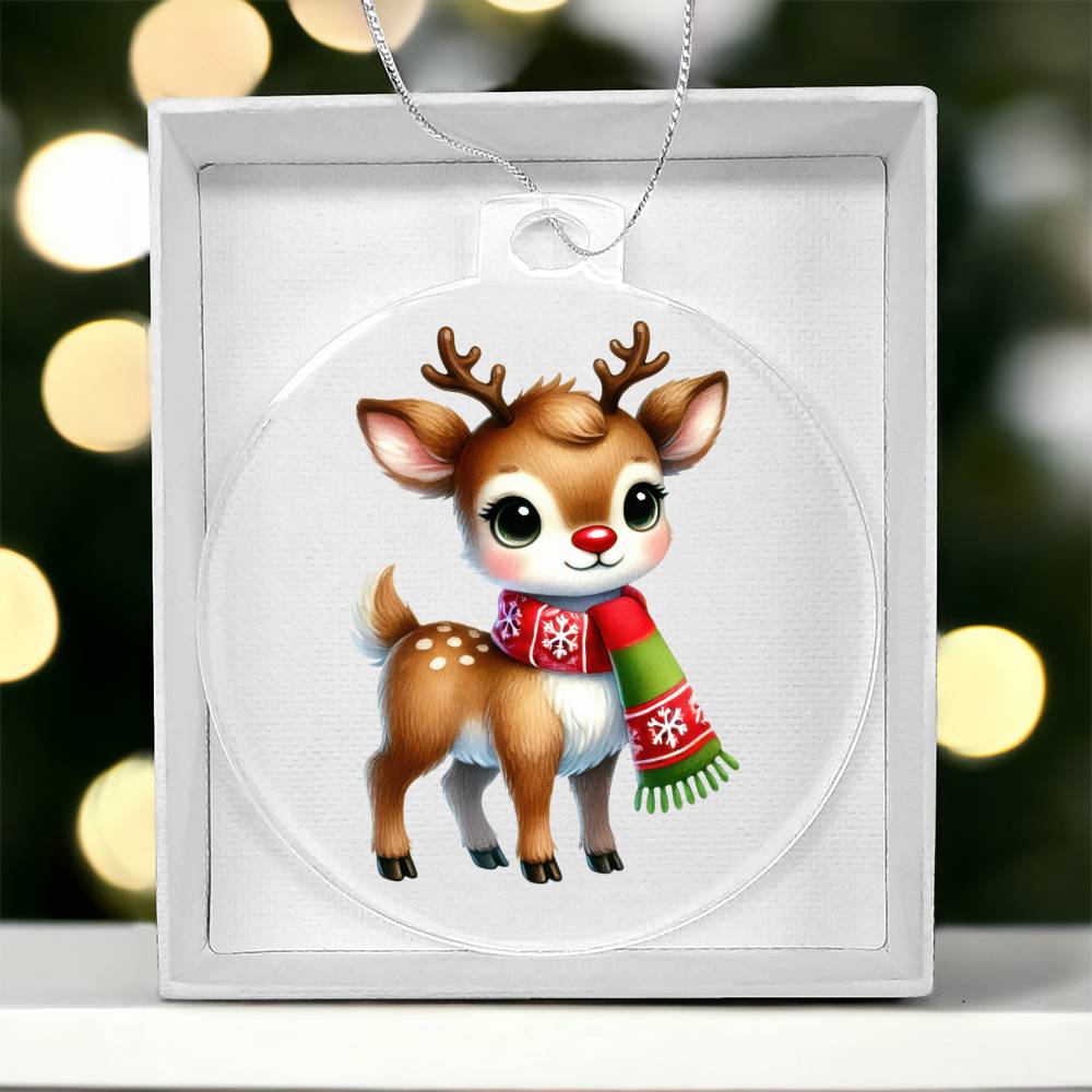 Cute Christmas Reindeer 002 - Acrylic Ornament