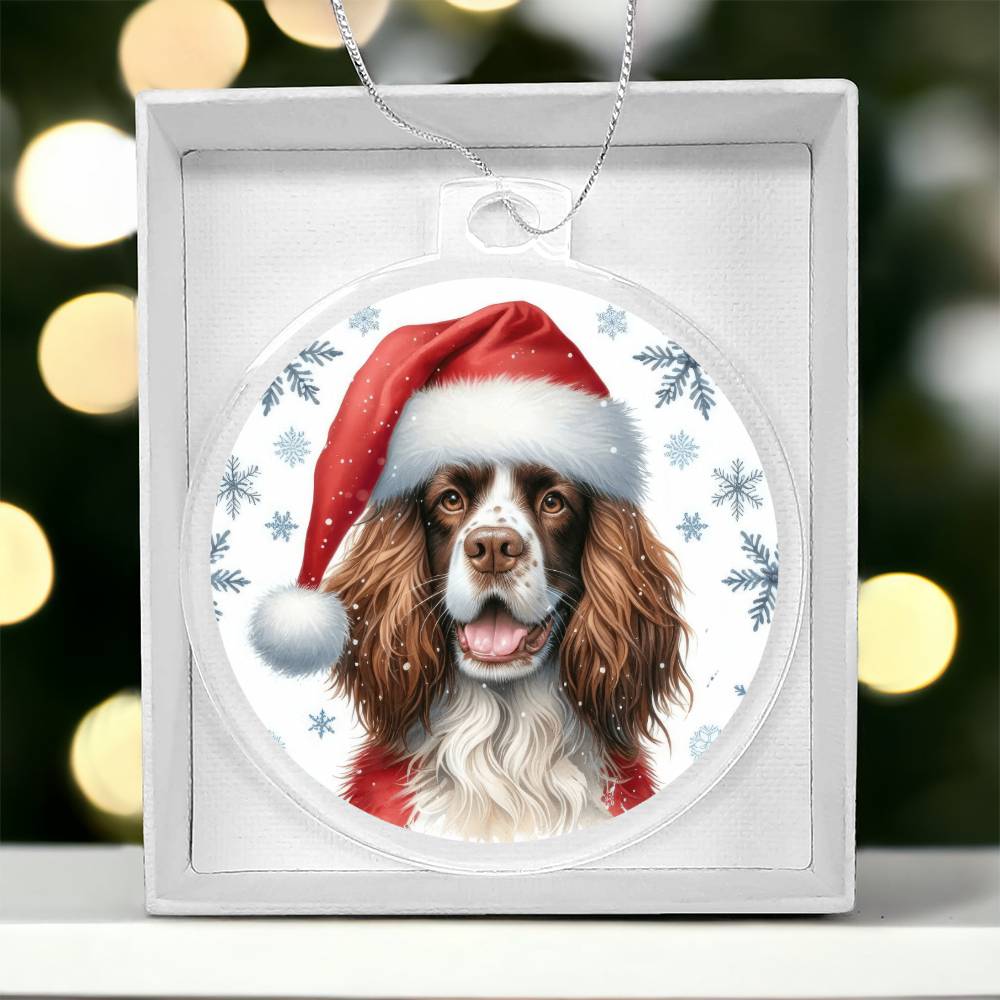 Christmas Dog - English Springer Spaniel - Acrylic Ornament