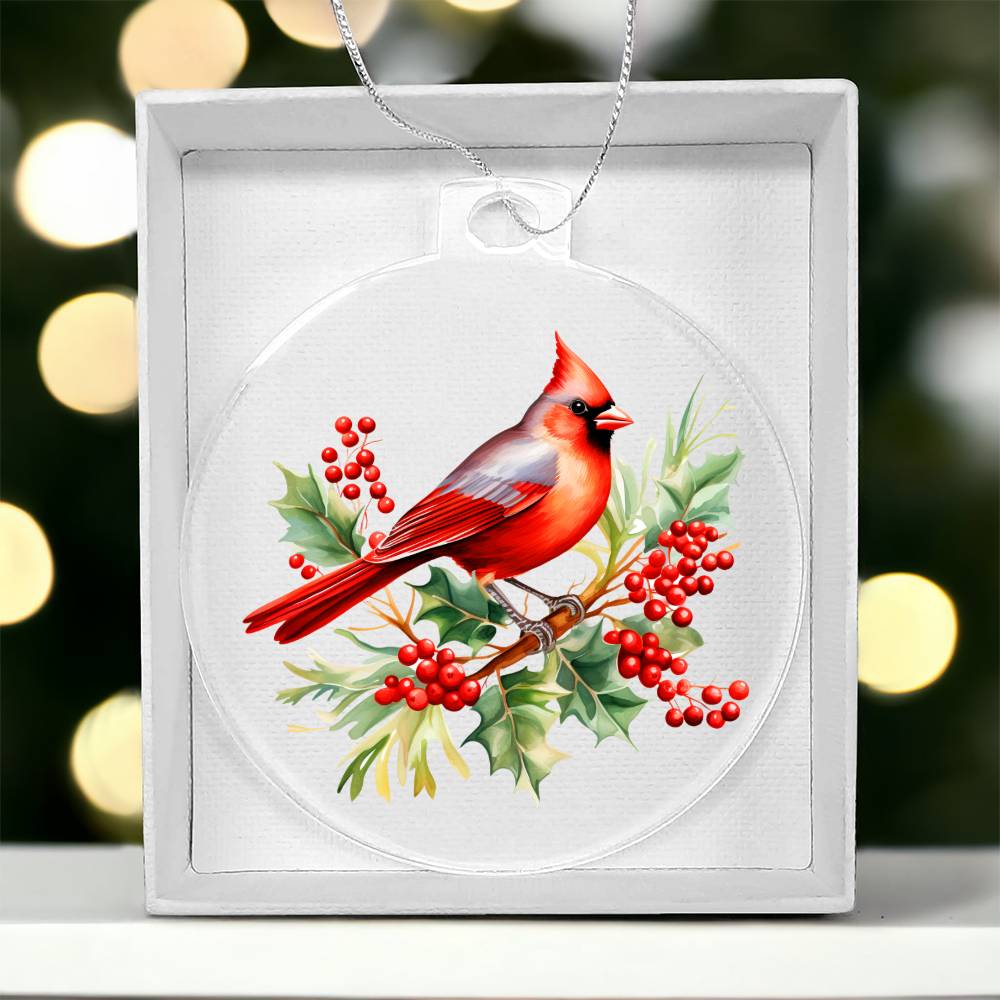 Christmas Cardinal 001 - Acrylic Ornament