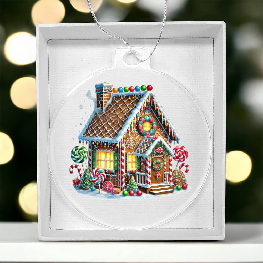 Christmas Gingerbread House 010 - Acrylic Ornament