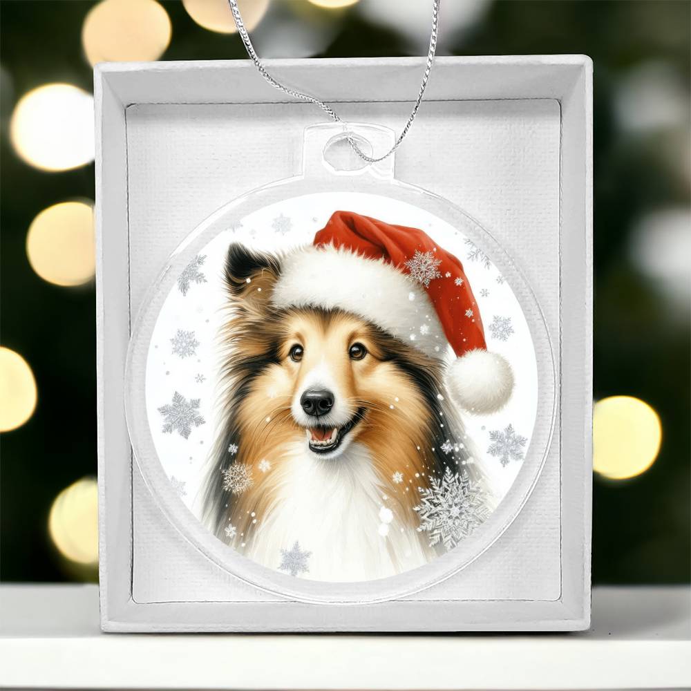 Christmas Dog - Shetland Sheepdog - Acrylic Ornament