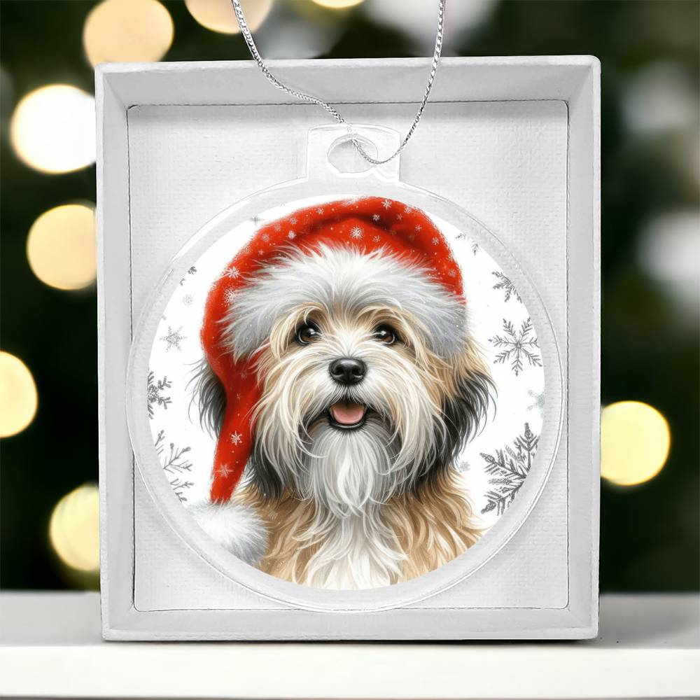 Christmas Dog - Dandie Dinmont Terrier - Acrylic Ornament