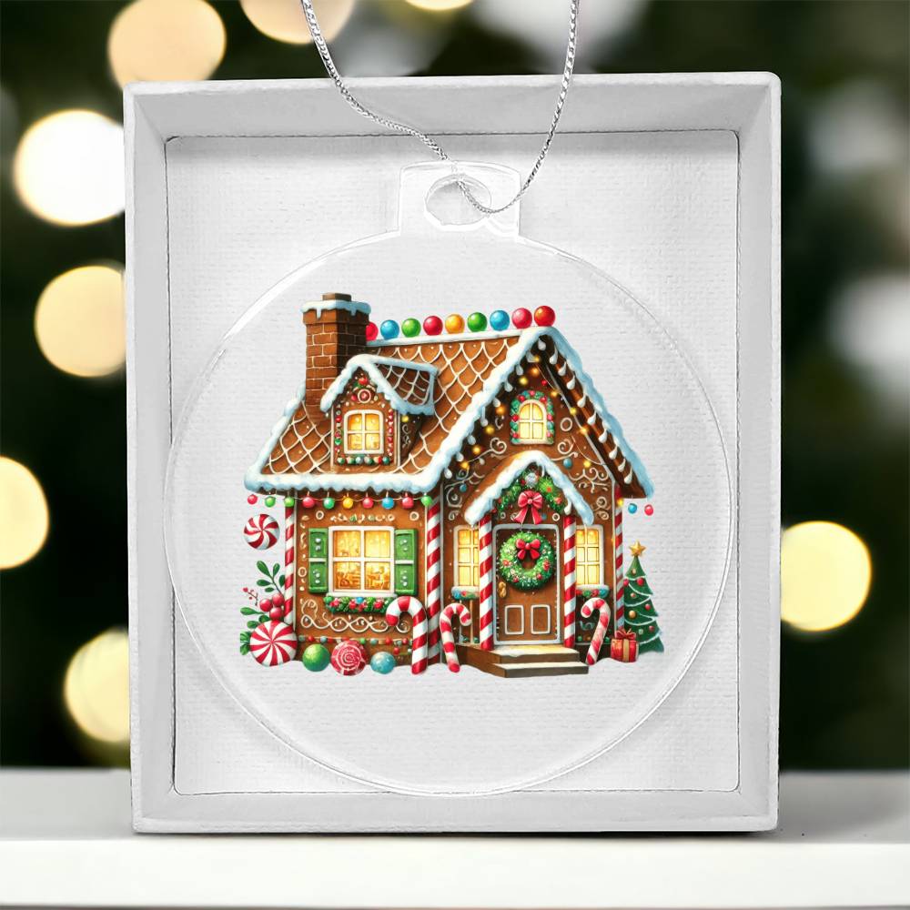 Christmas Gingerbread House 009 - Acrylic Ornament