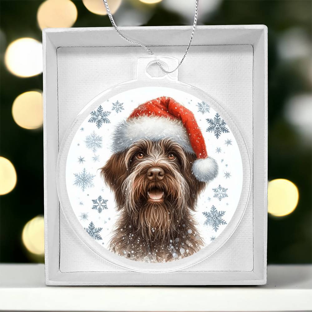 Christmas Dog - Wirehaired Pointing Griffon - Acrylic Ornament