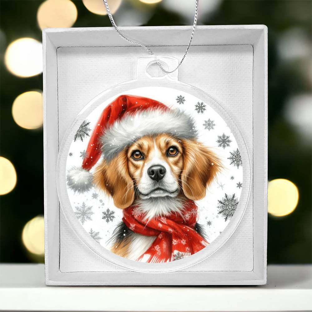 Christmas Dog - Harrier - Acrylic Ornament