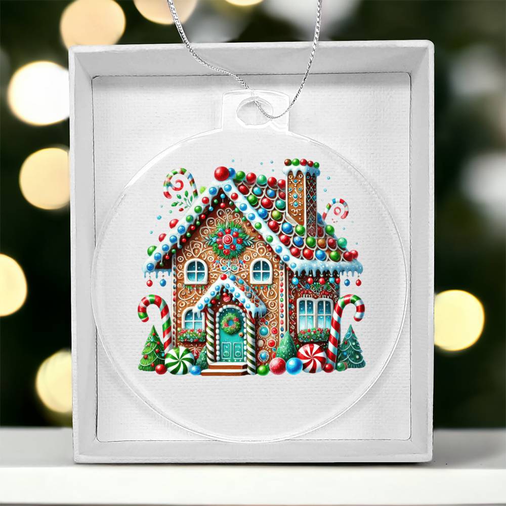 Christmas Gingerbread House 016 - Acrylic Ornament