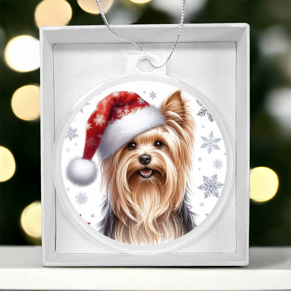 Christmas Dog - Silky Terrier - Acrylic Ornament