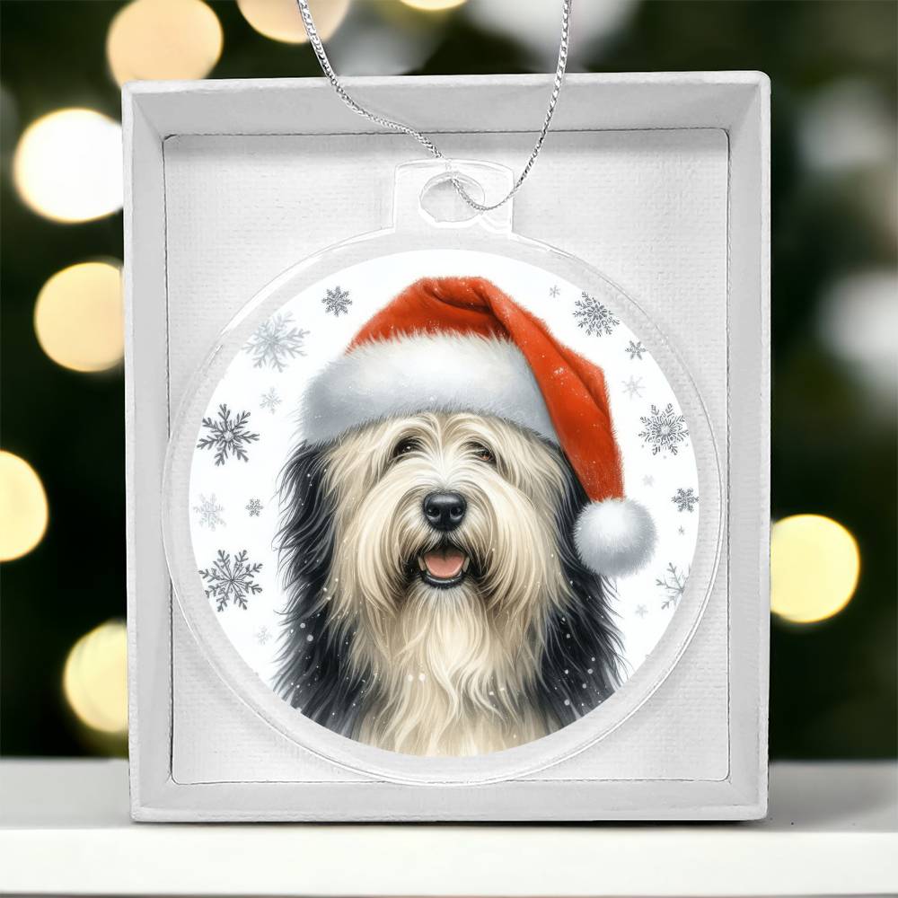 Christmas Dog - Polish Lowland Sheepdog - Acrylic Ornament