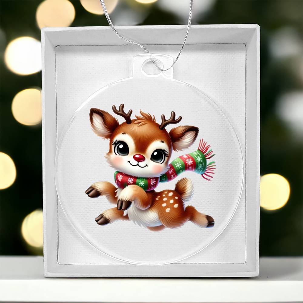 Cute Christmas Reindeer 006 - Acrylic Ornament