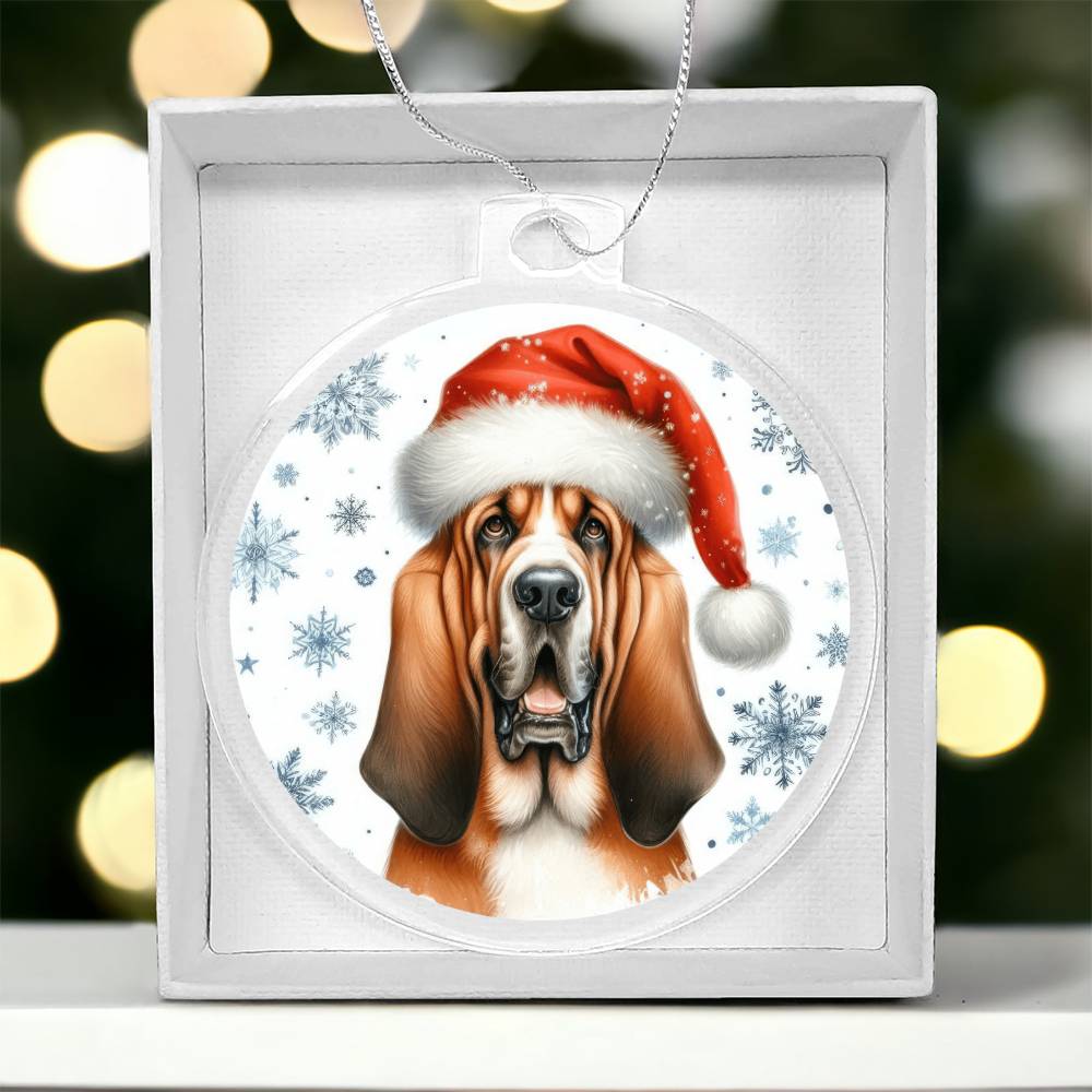 Christmas Dog - Bloodhound - Acrylic Ornament