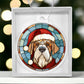 Dog Stained Glass Christmas Design 006 - Acrylic Ornament