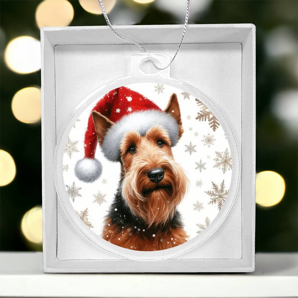 Christmas Dog - Irish Terrier - Acrylic Ornament