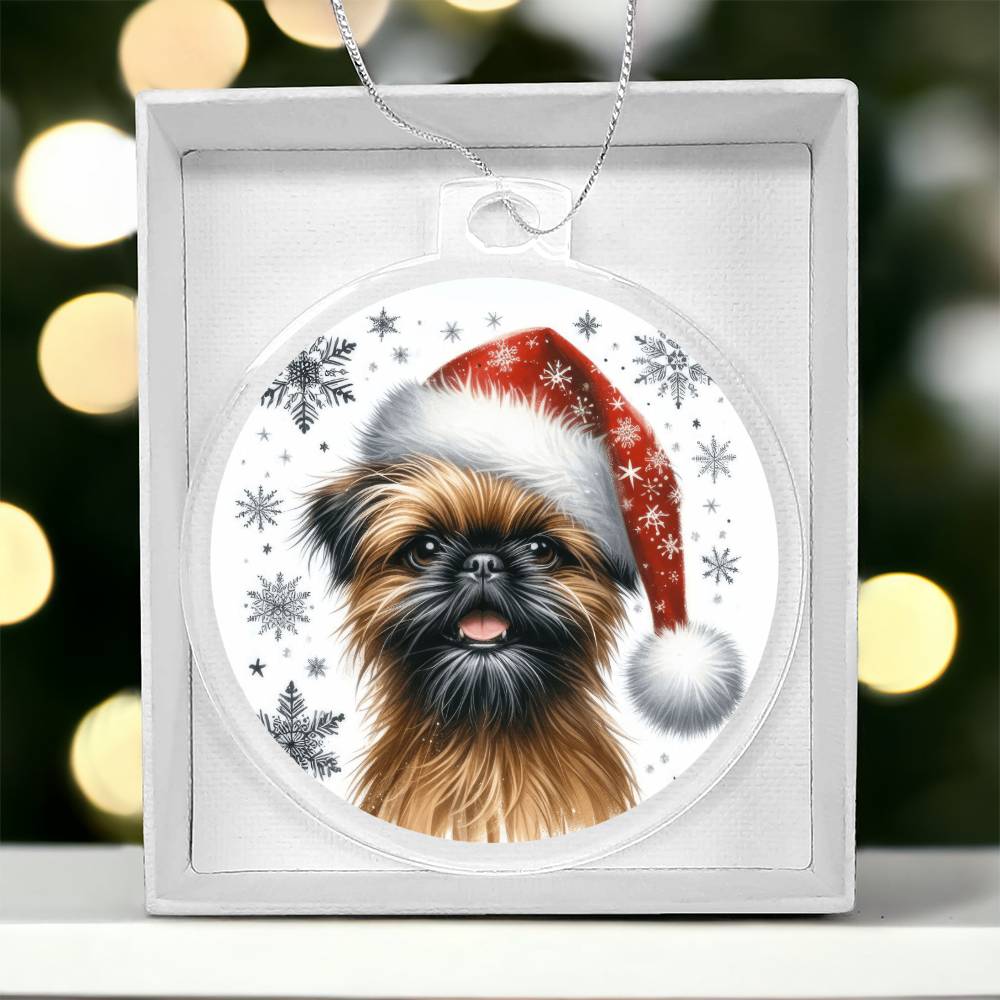 Christmas Dog - Brussels Griffon - Acrylic Ornament