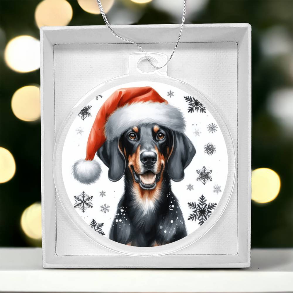 Christmas Dog - Austrian Black and Tan Hound - Acrylic Ornament