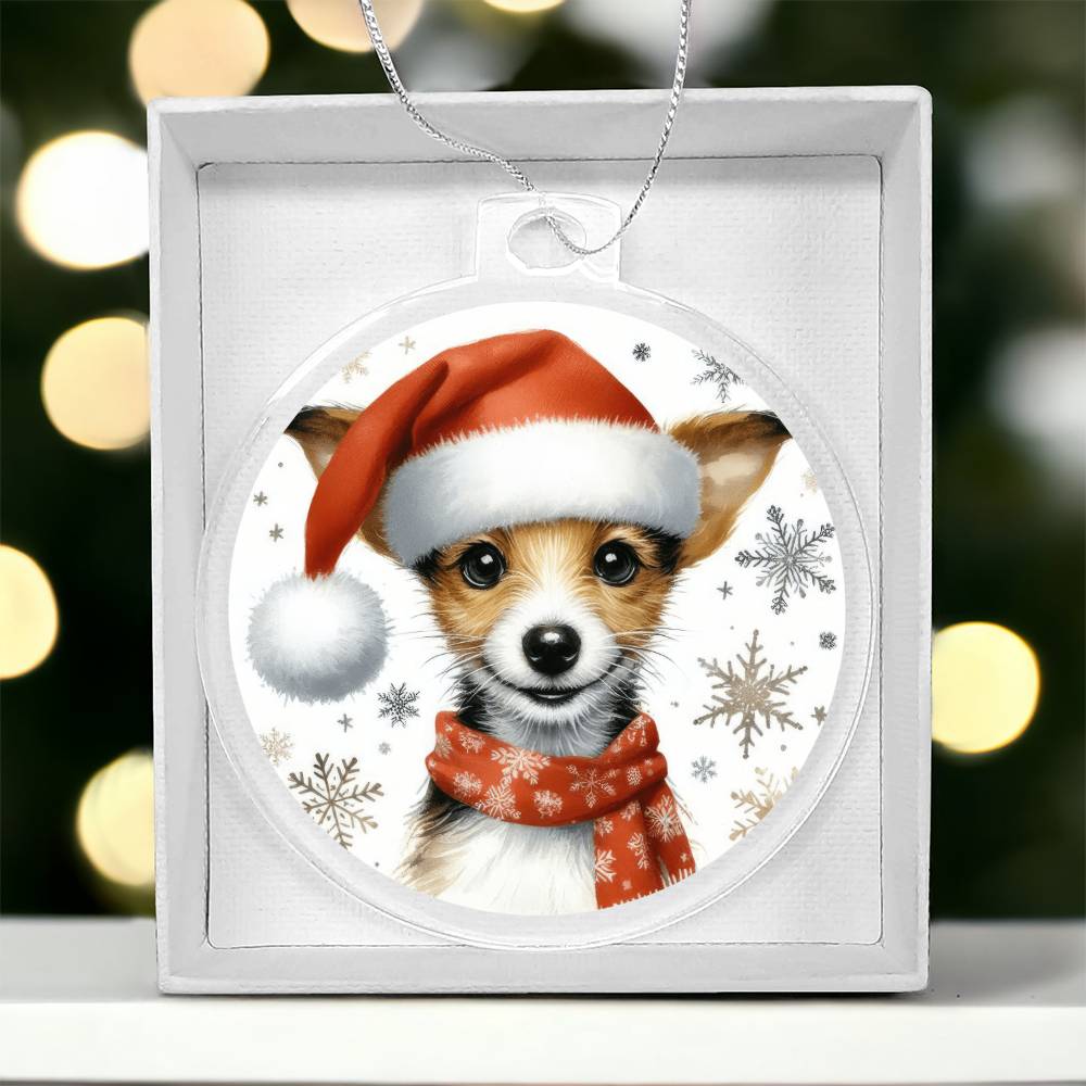 Christmas Dog - Toy Fox Terrier - Acrylic Ornament